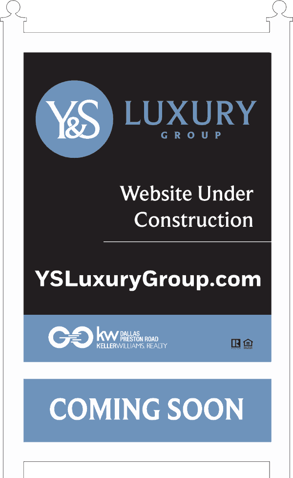 Y&S Luxury Group yard sign reading Website Under Construction, YSLuxuryGroup.com, Coming Soon